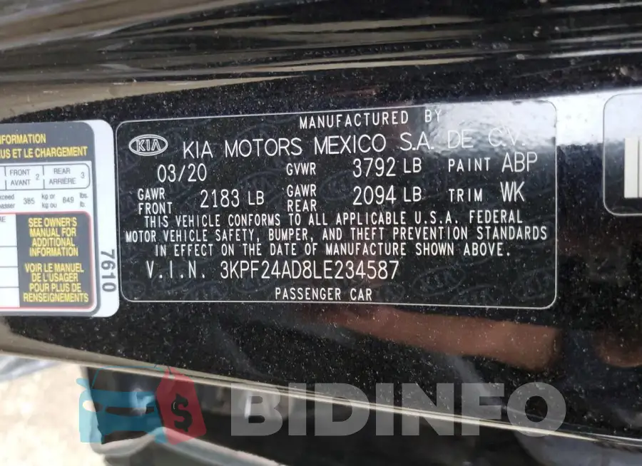3KPF24AD8LE234587 Photo# 12