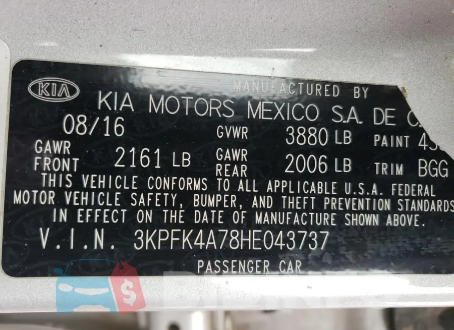 3KPFK4A78HE043737 Photo# 13