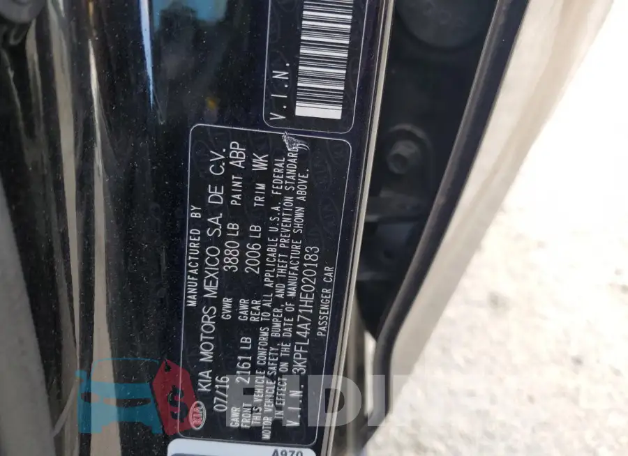 3KPFL4A71HE020183 Photo# 12
