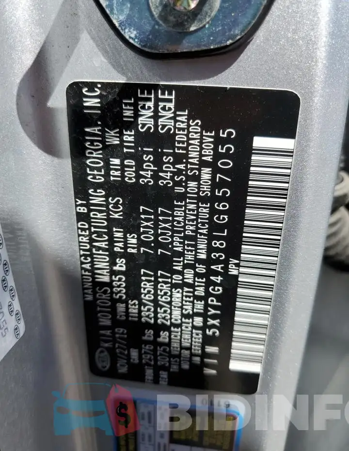 5XYPG4A38LG657055 Photo# 13