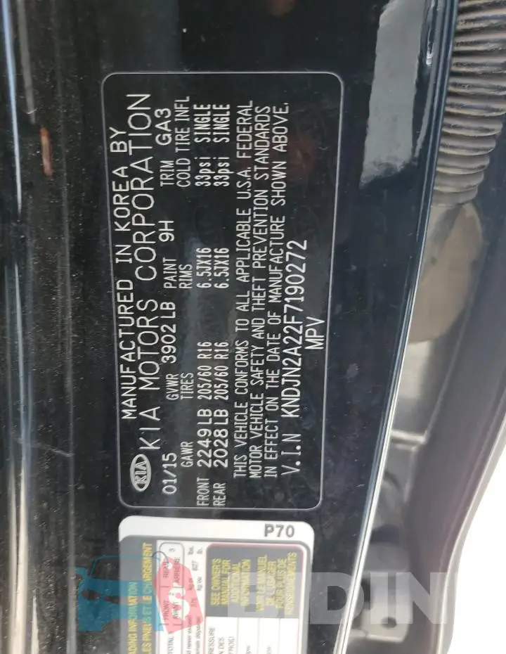 KNDJN2A22F7190272 Photo# 12