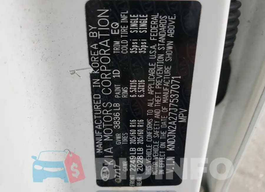 KNDJN2A27J7537071 Photo# 12