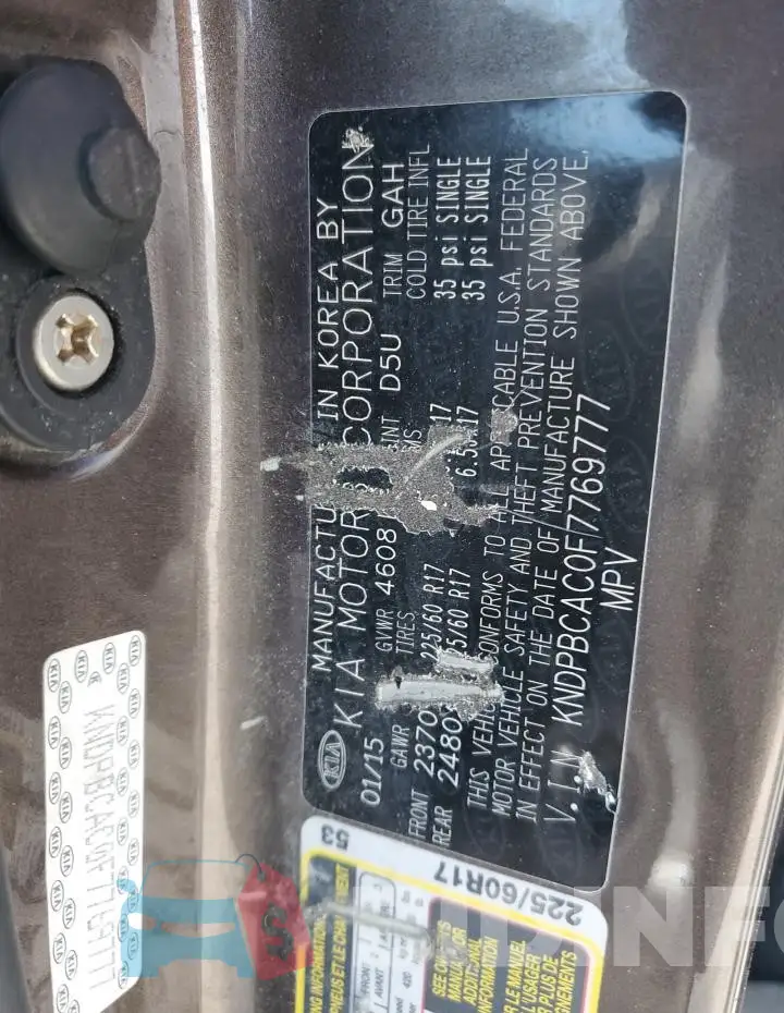 KNDPBCAC0F7769777 Photo# 12
