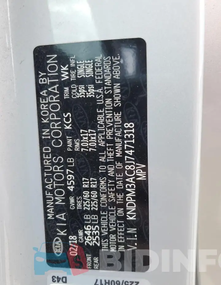 KNDPM3AC8J7471318 Photo# 12
