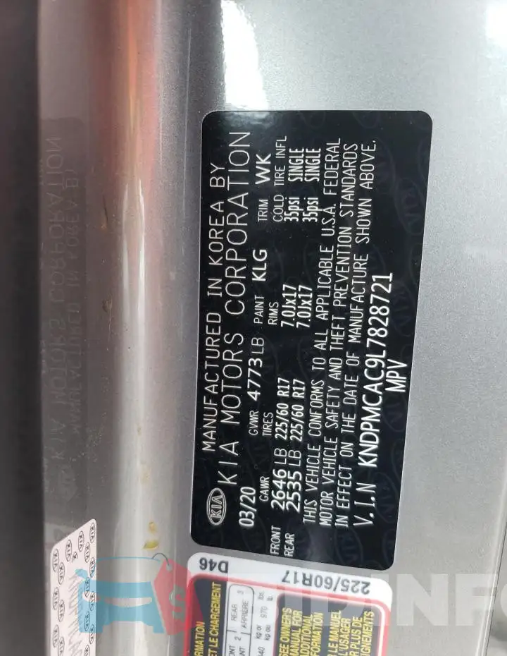 KNDPMCAC9L7828721 Photo# 13