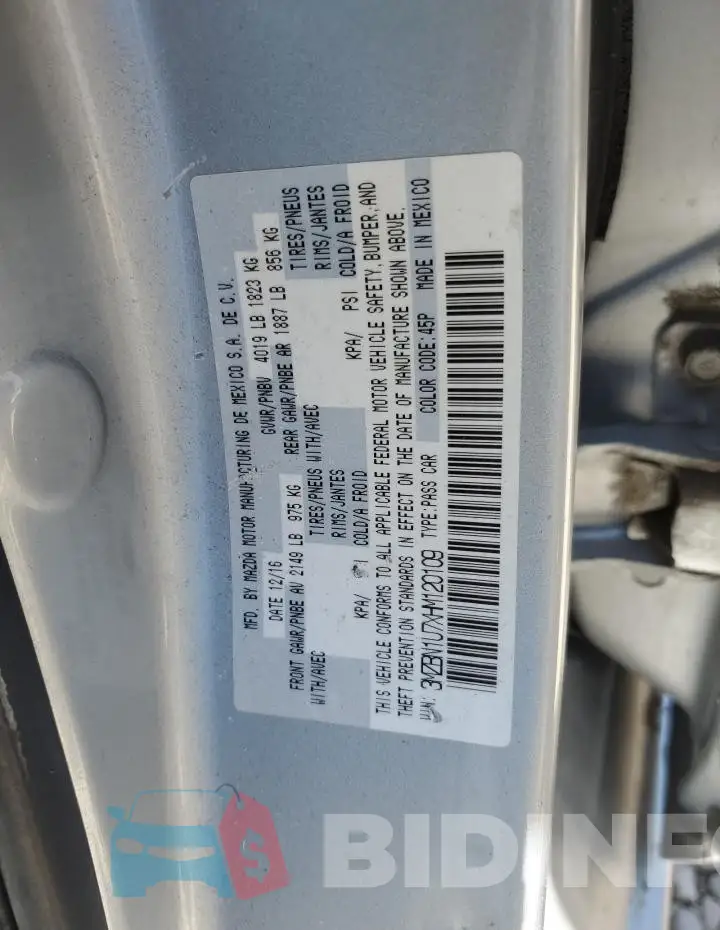 3MZBN1U7XHM120109 Photo# 12