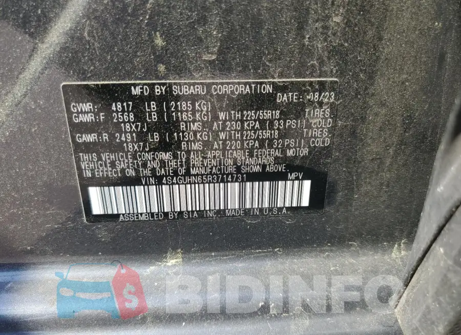 4S4GUHN65R3714731 Photo# 13