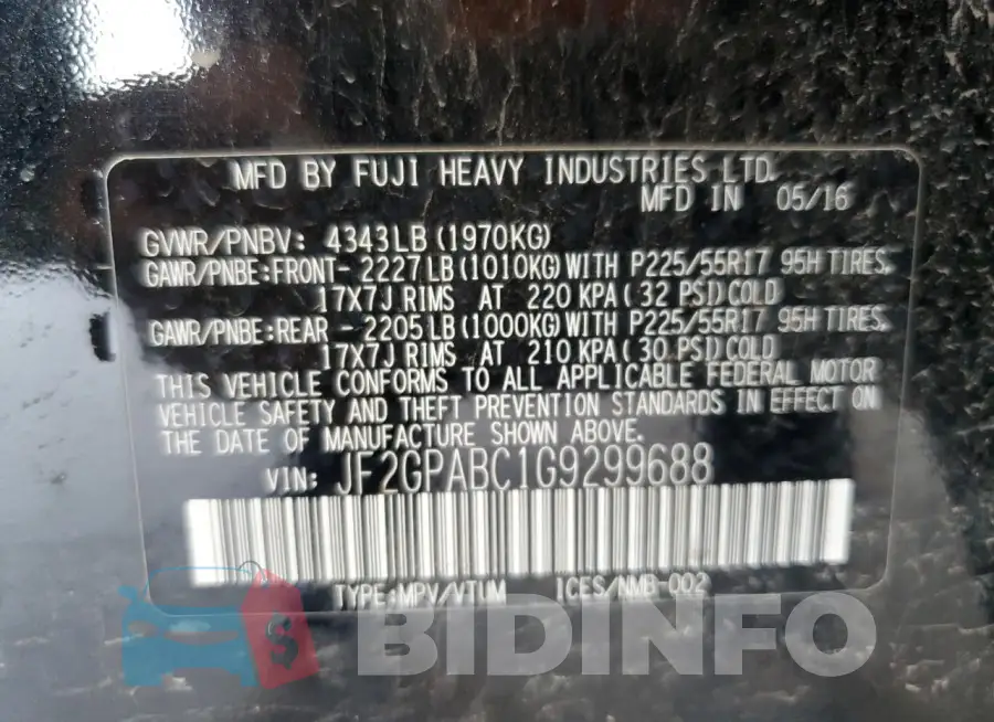 JF2GPABC1G9299688 Photo# 13