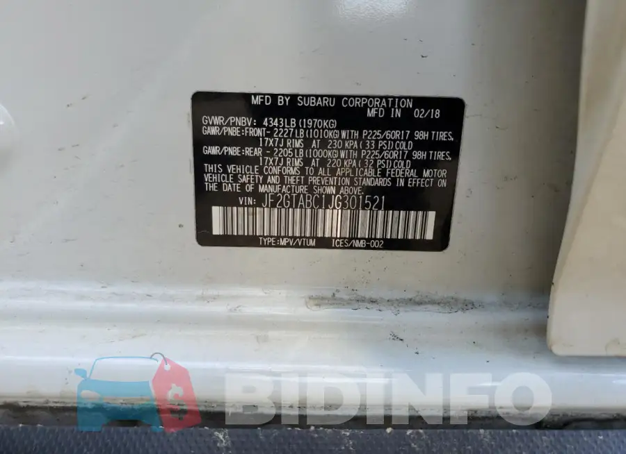 JF2GTABC1JG301521 Photo# 13
