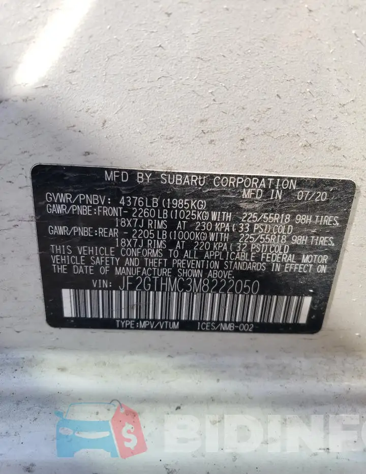 JF2GTHMC3M8222050 Photo# 12