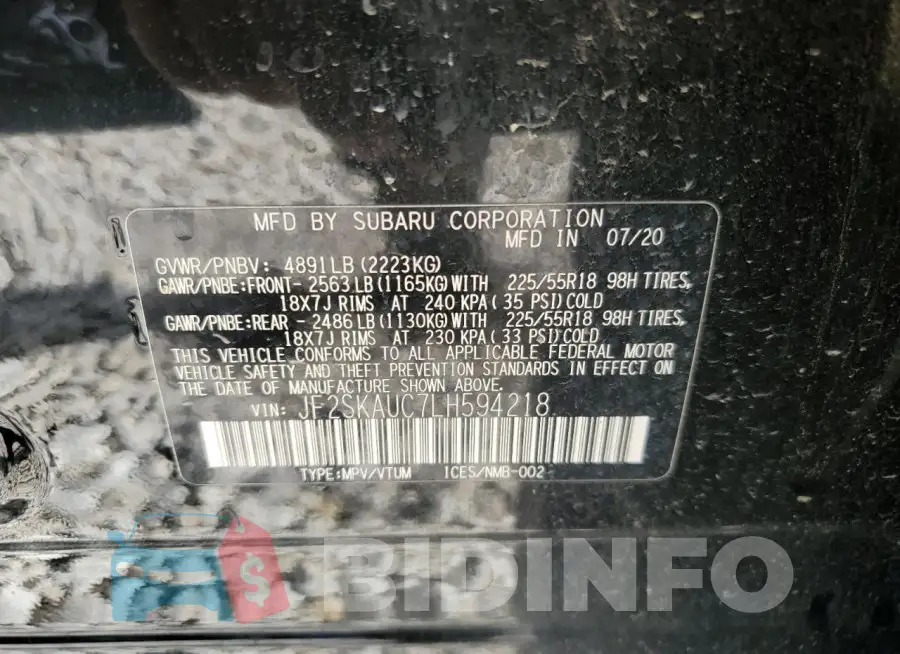 JF2SKAUC7LH594218 Photo# 14