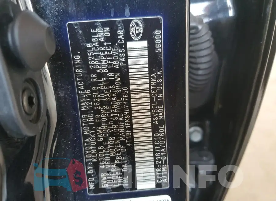 4T1BF1FK9HU717650 Photo# 12