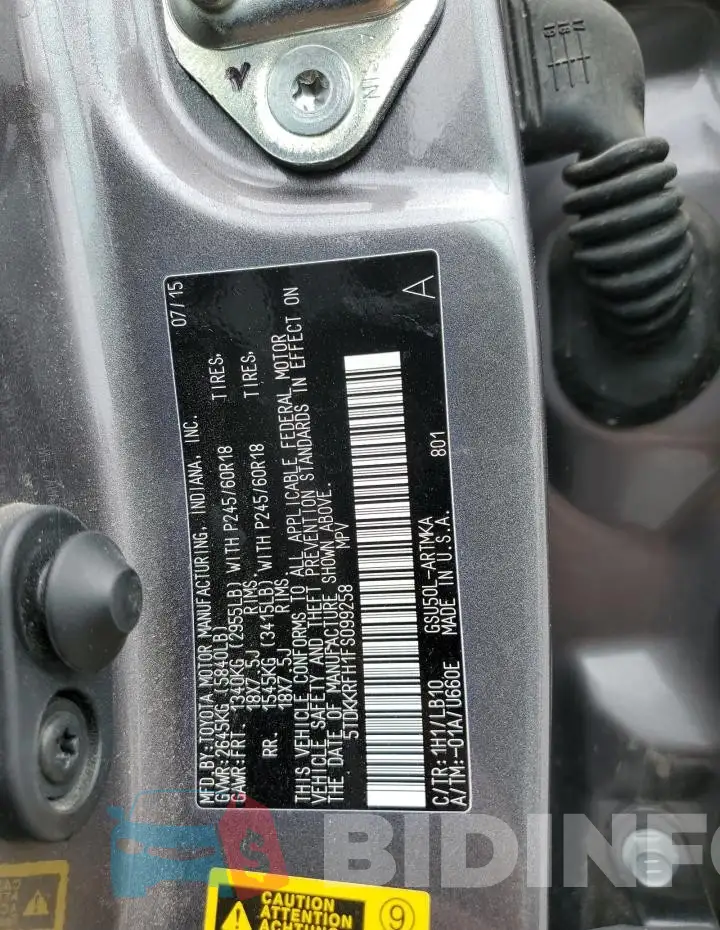 5TDKKRFH1FS099258 Photo# 14