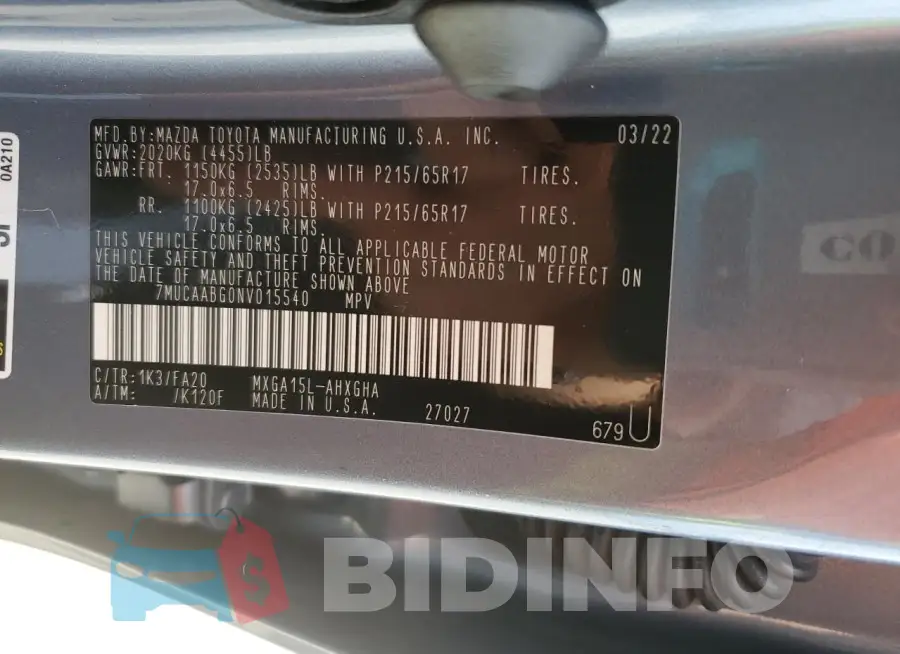 7MUCAABG0NV015540 Photo# 13
