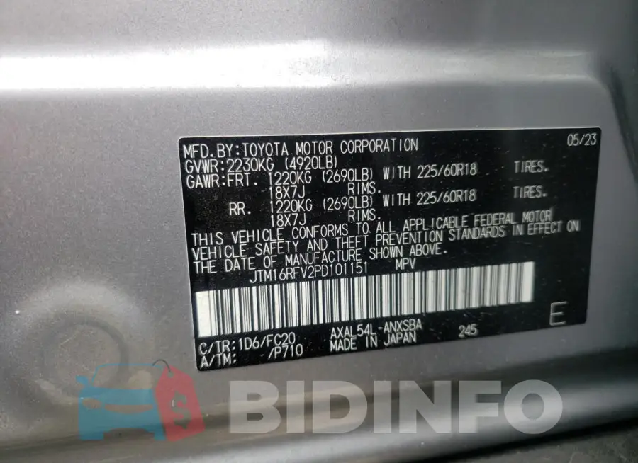 JTM16RFV2PD101151 Photo# 13