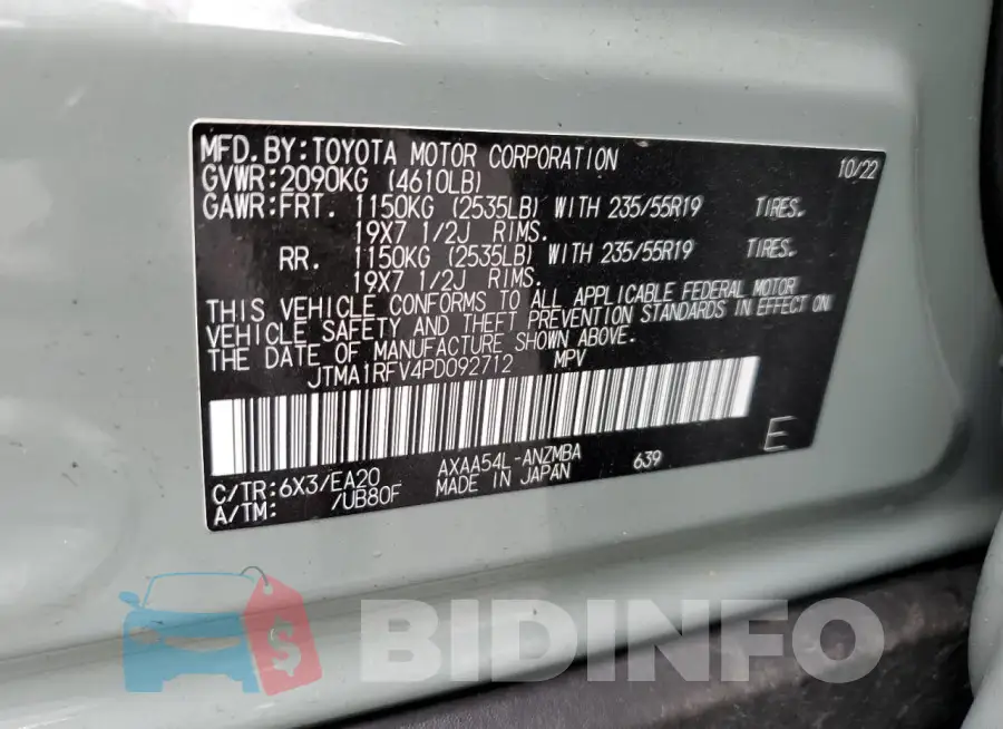 JTMA1RFV4PD092712 Photo# 13