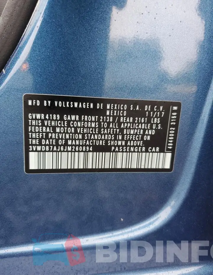 3VWDB7AJ6JM260894 Photo# 12