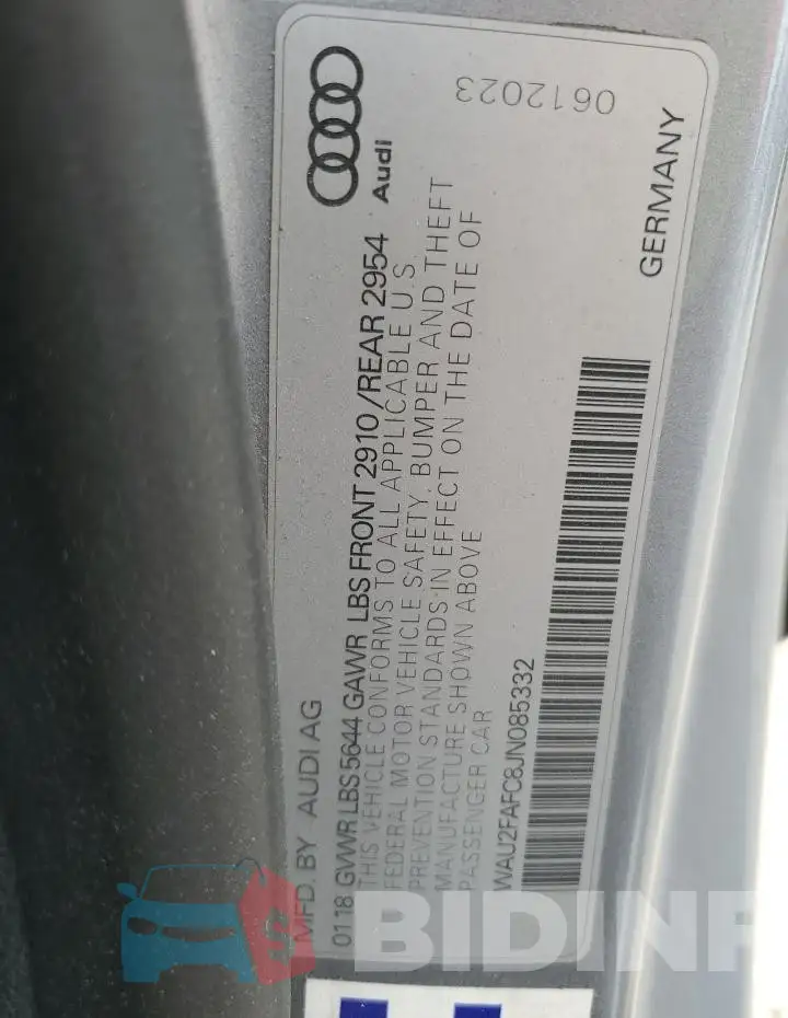 WAU2FAFC8JN085332 Photo# 12