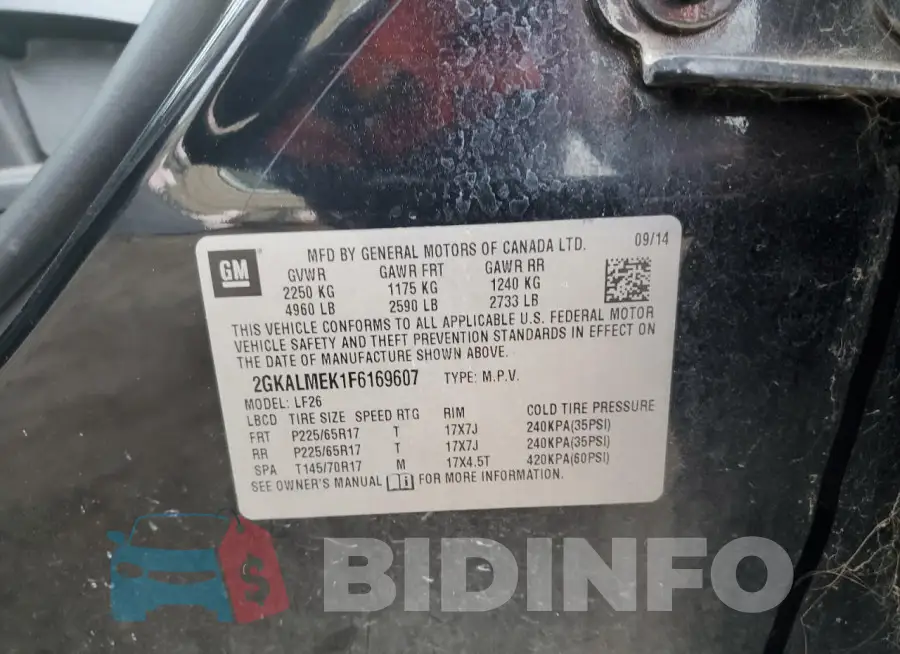 2GKALMEK1F6169607 Photo# 13