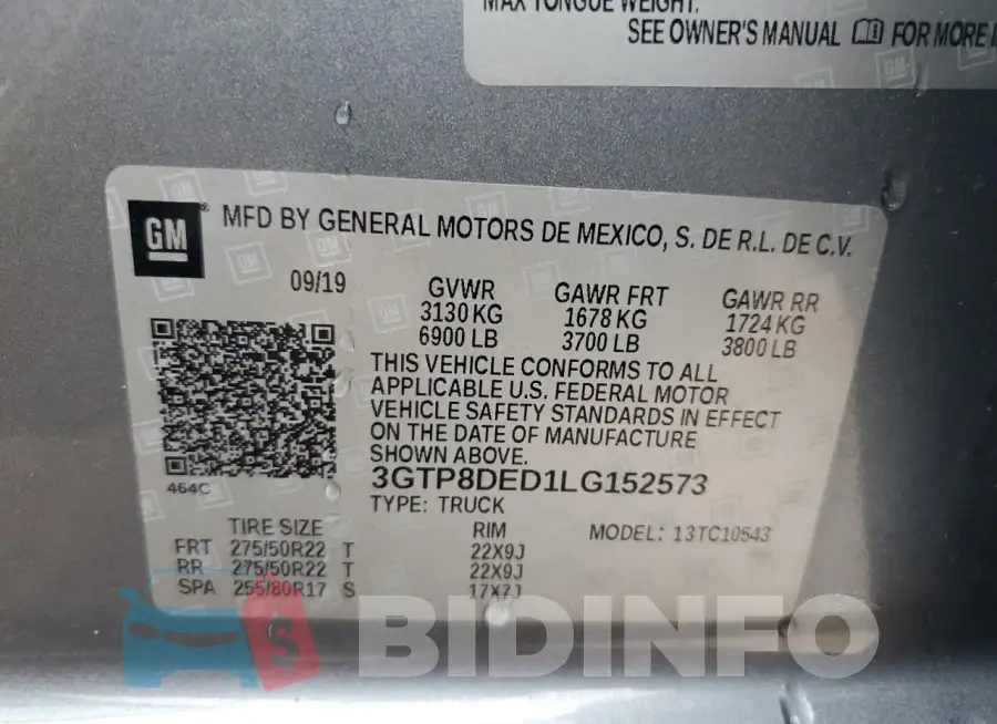3GTP8DED1LG152573 Photo# 12