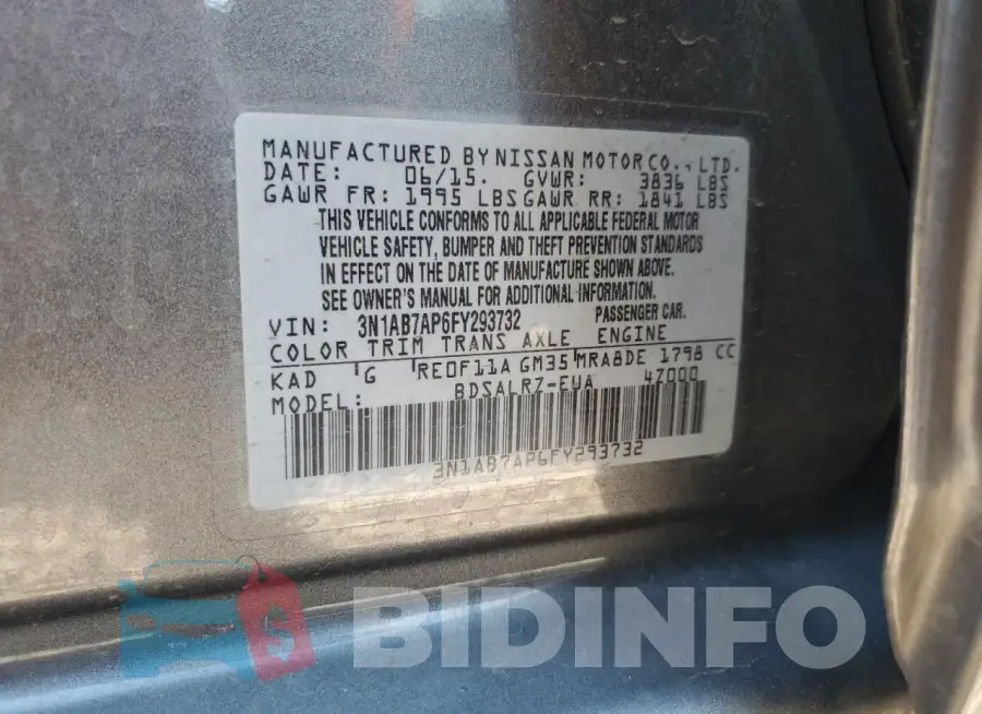 3N1AB7AP6FY293732 Photo# 12