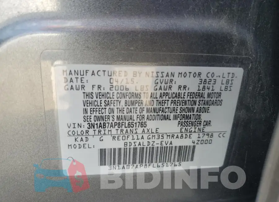 3N1AB7AP8FL651765 Photo# 13