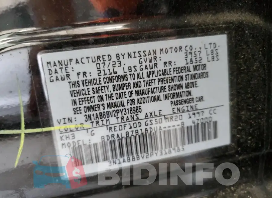 3N1AB8BV2PY318985 Photo# 13