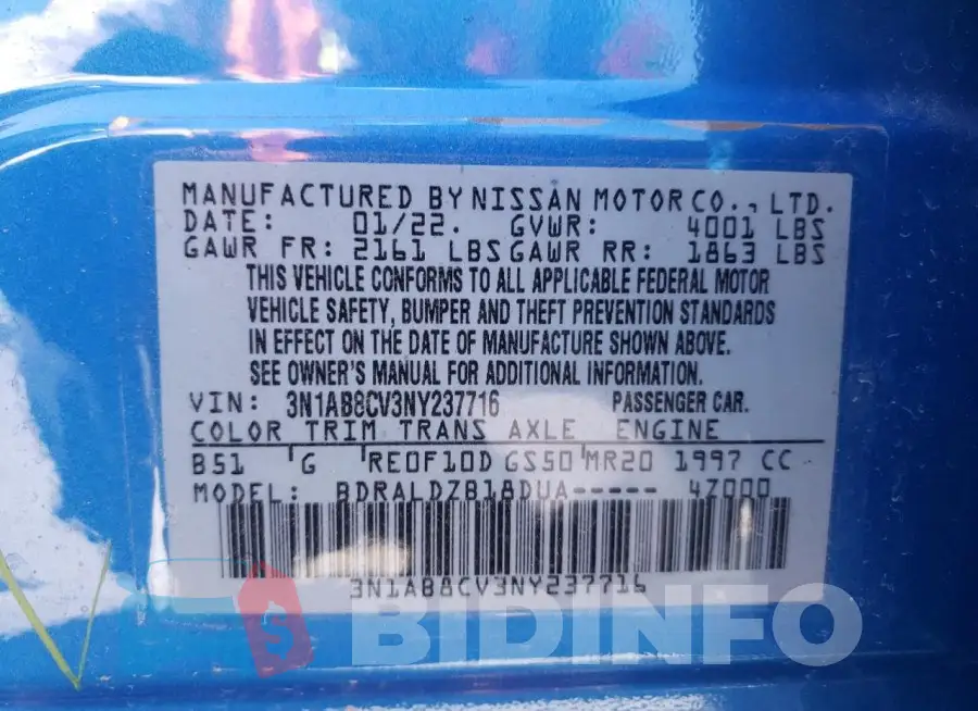 3N1AB8CV3NY237716 Photo# 10