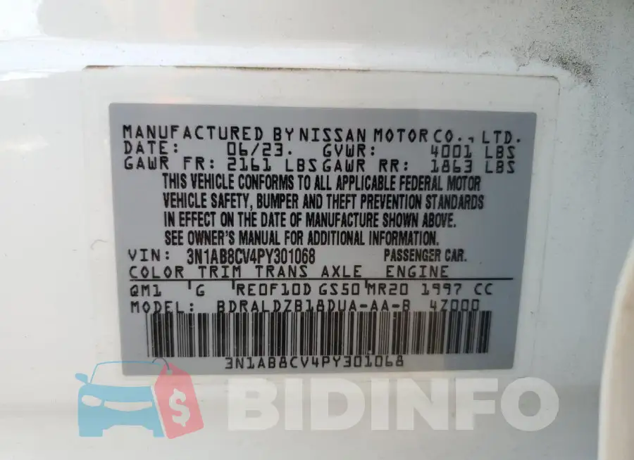 3N1AB8CV4PY301068 Photo# 12