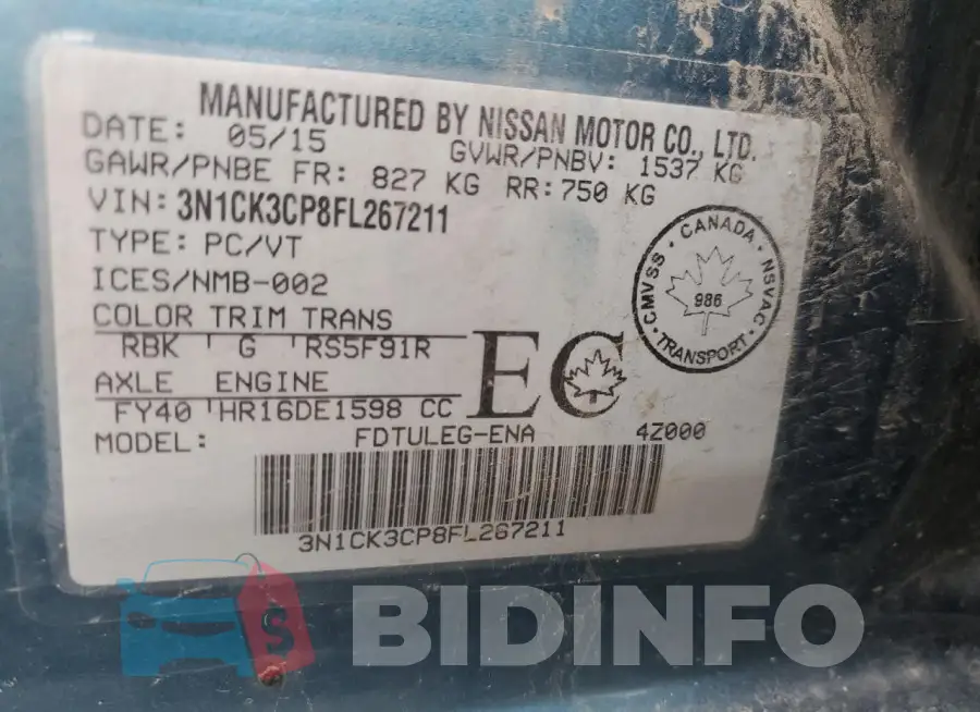3N1CK3CP8FL267211 Photo# 13