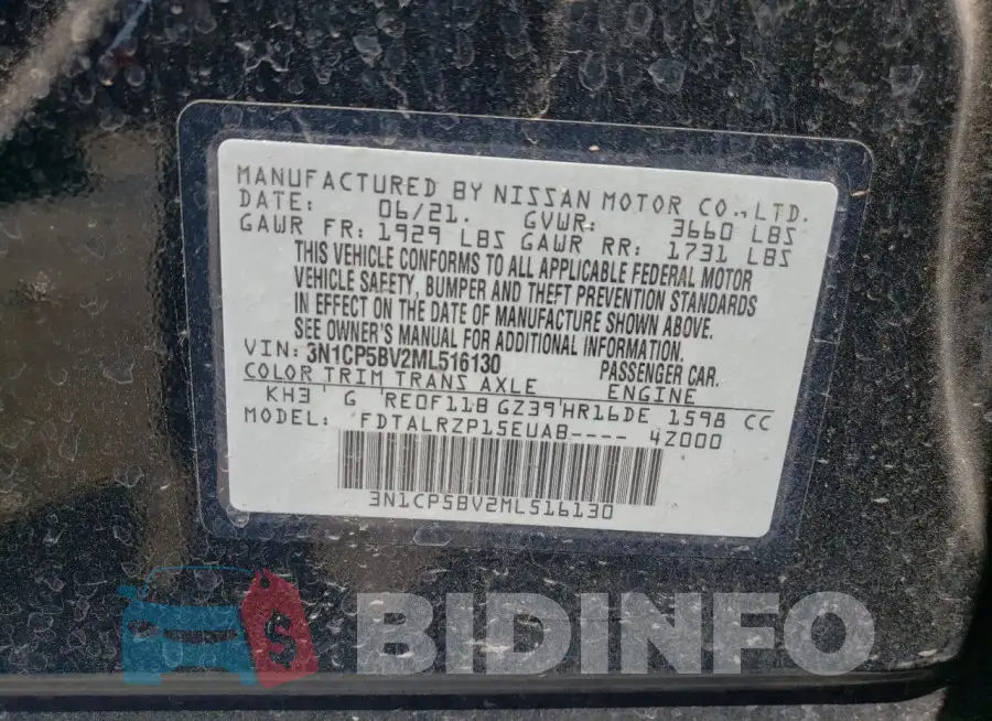 3N1CP5BV2ML516130 Photo# 13