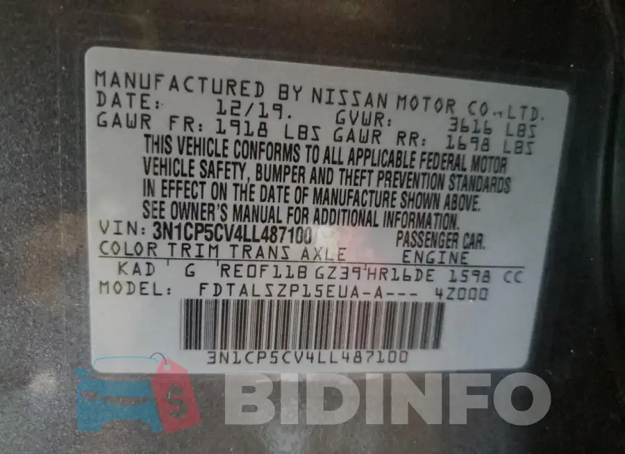 3N1CP5CV4LL487100 Photo# 12