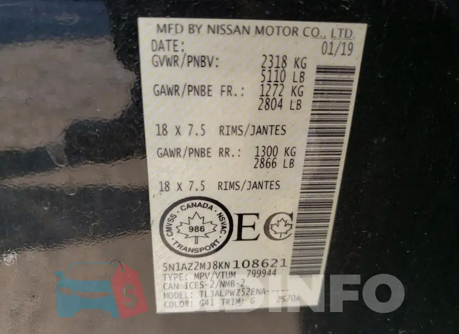5N1AZ2MJ8KN108621 Photo# 13