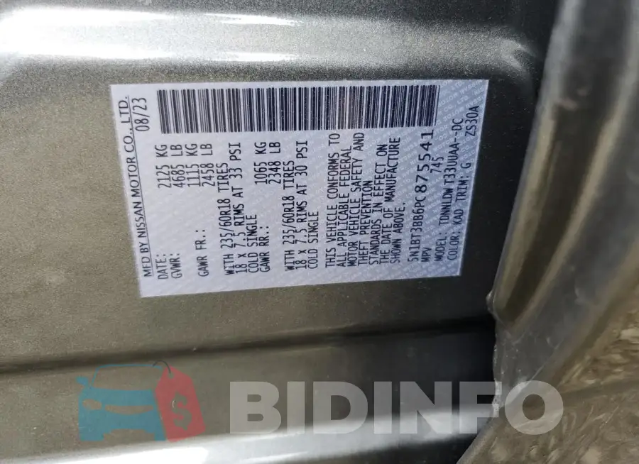 5N1BT3BB6PC875541 Photo# 14