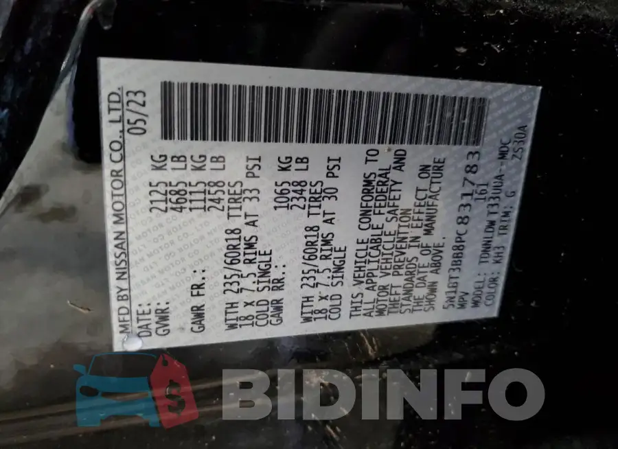 5N1BT3BB8PC831783 Photo# 14