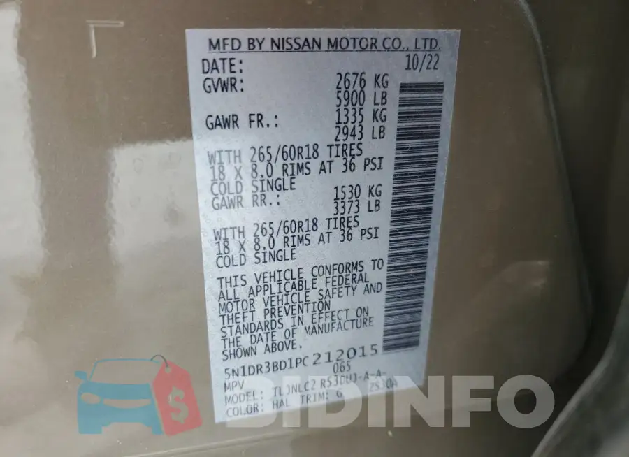5N1DR3BD1PC212015 Photo# 13