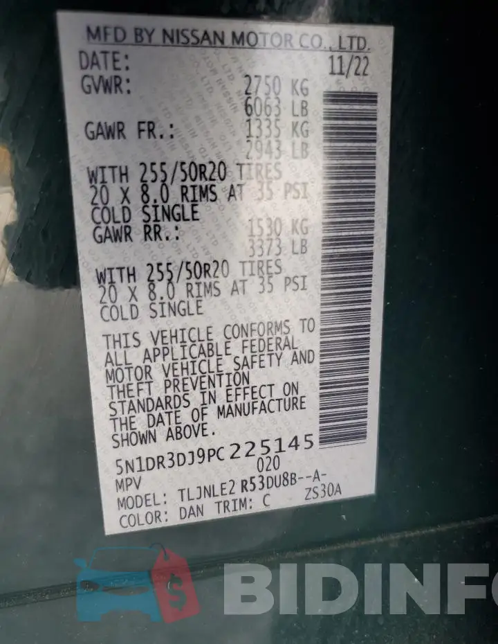 5N1DR3DJ9PC225145 Photo# 12