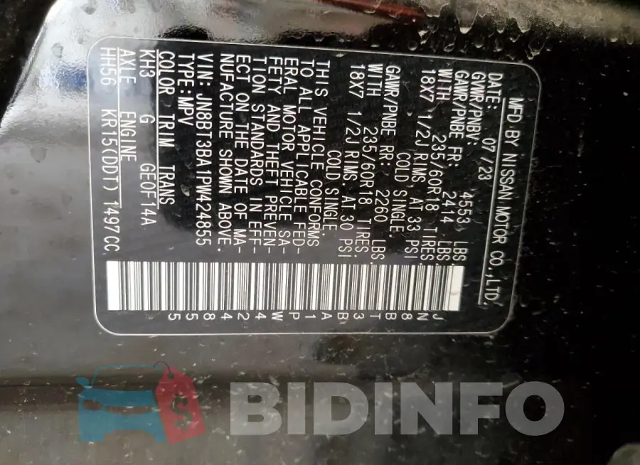 JN8BT3BA1PW424855 Photo# 14