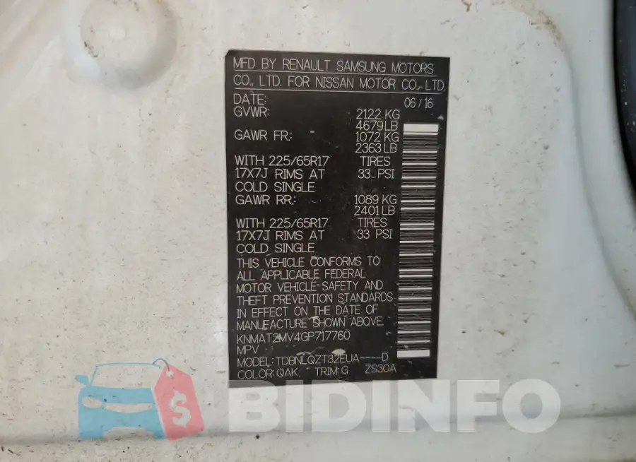 KNMAT2MV4GP717760 Photo# 13