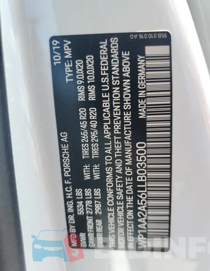 WP1AA2A56LLB03500 Photo# 14