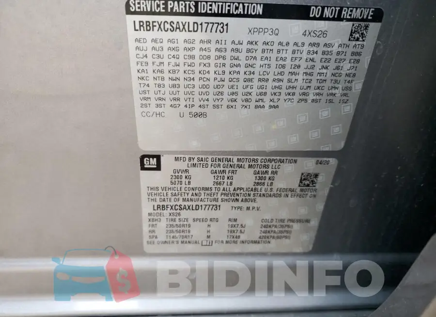 LRBFXCSAXLD177731 Photo# 14