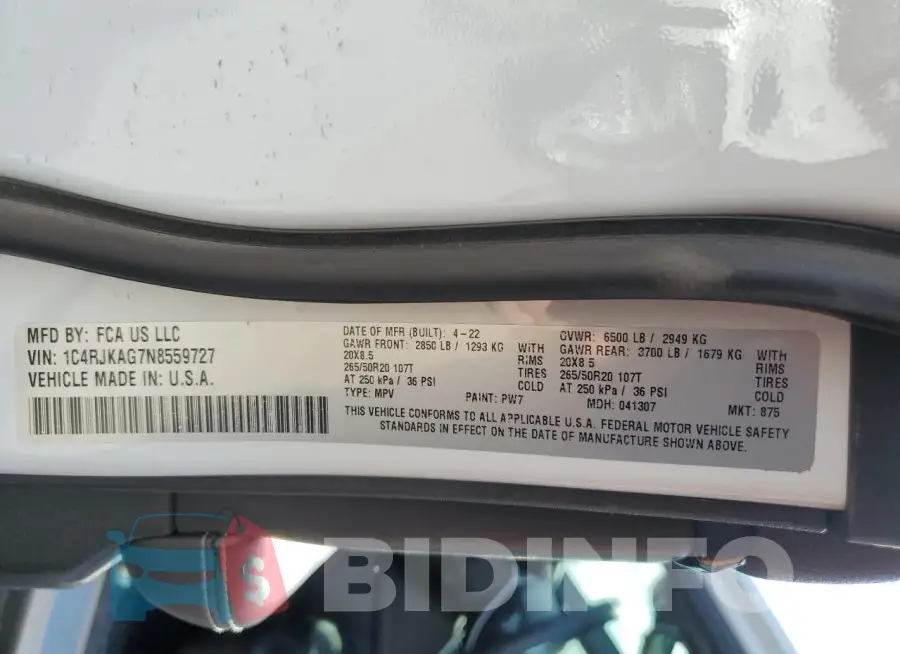 1C4RJKAG7N8559727 Photo# 14