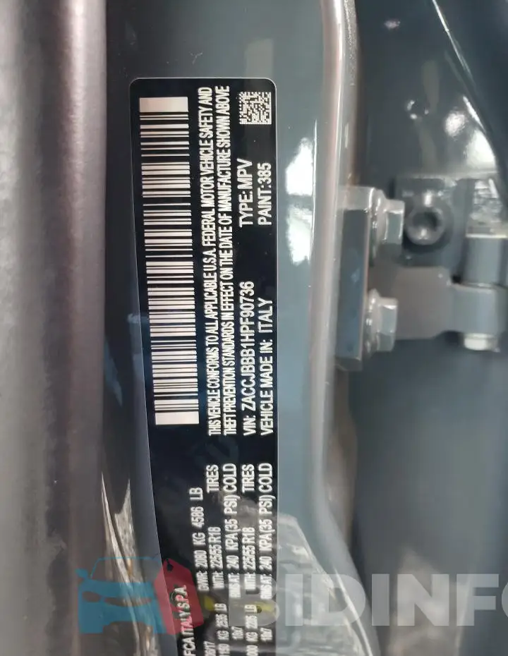 ZACCJBBB1HPF90736 Photo# 13