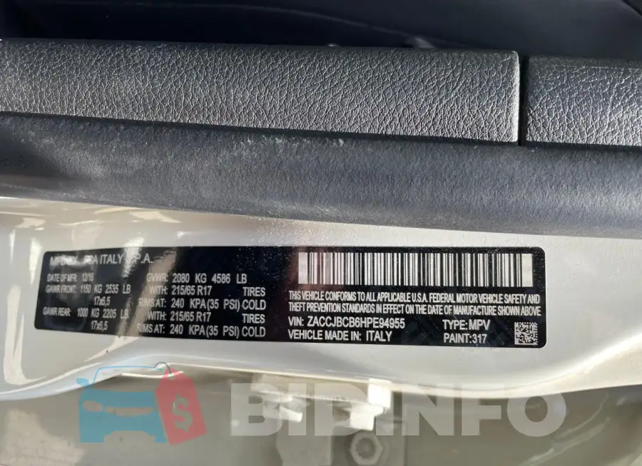 ZACCJBCB6HPE94955 Photo# 10