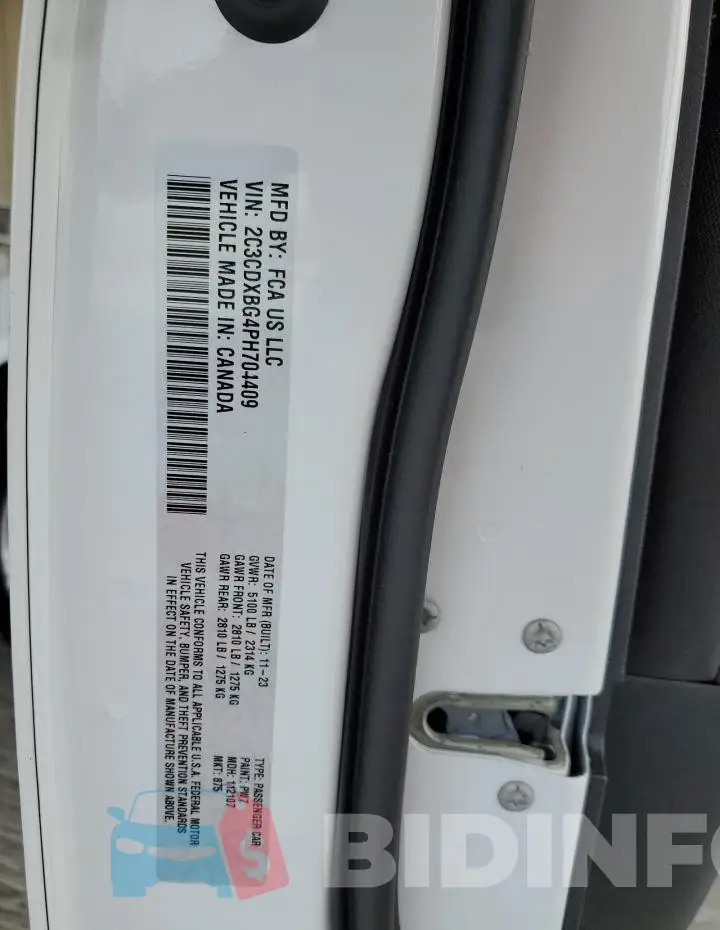 2C3CDXBG4PH704409 Photo# 12