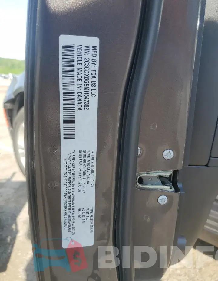 2C3CDXBG9MH647362 Photo# 12