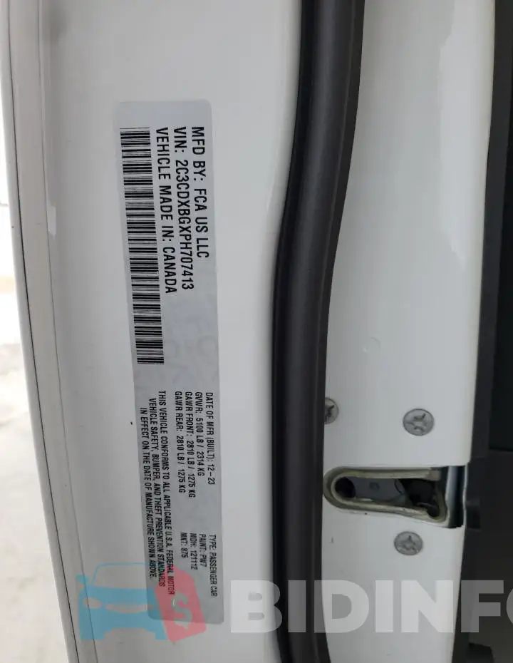 2C3CDXBGXPH707413 Photo# 12