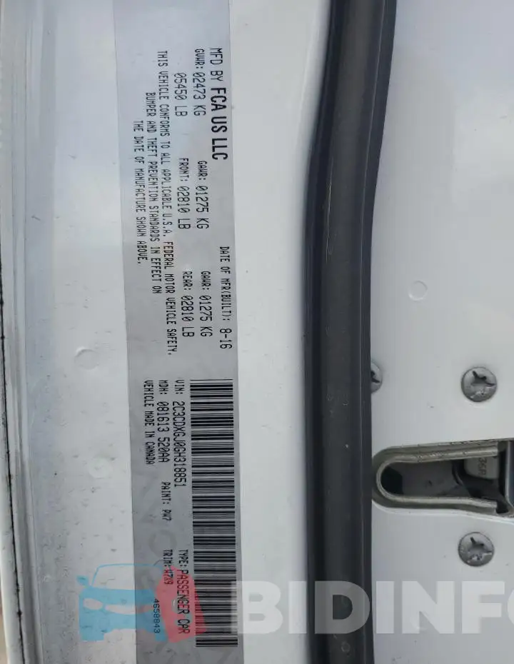 2C3CDXGJ0GH318851 Photo# 13