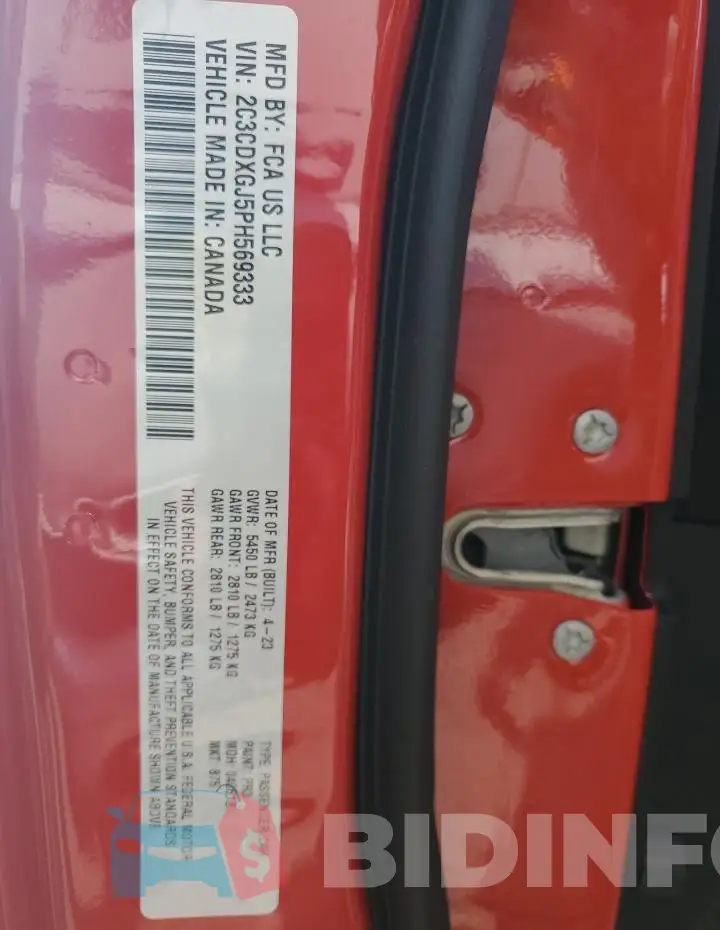 2C3CDXGJ5PH569333 Photo# 13