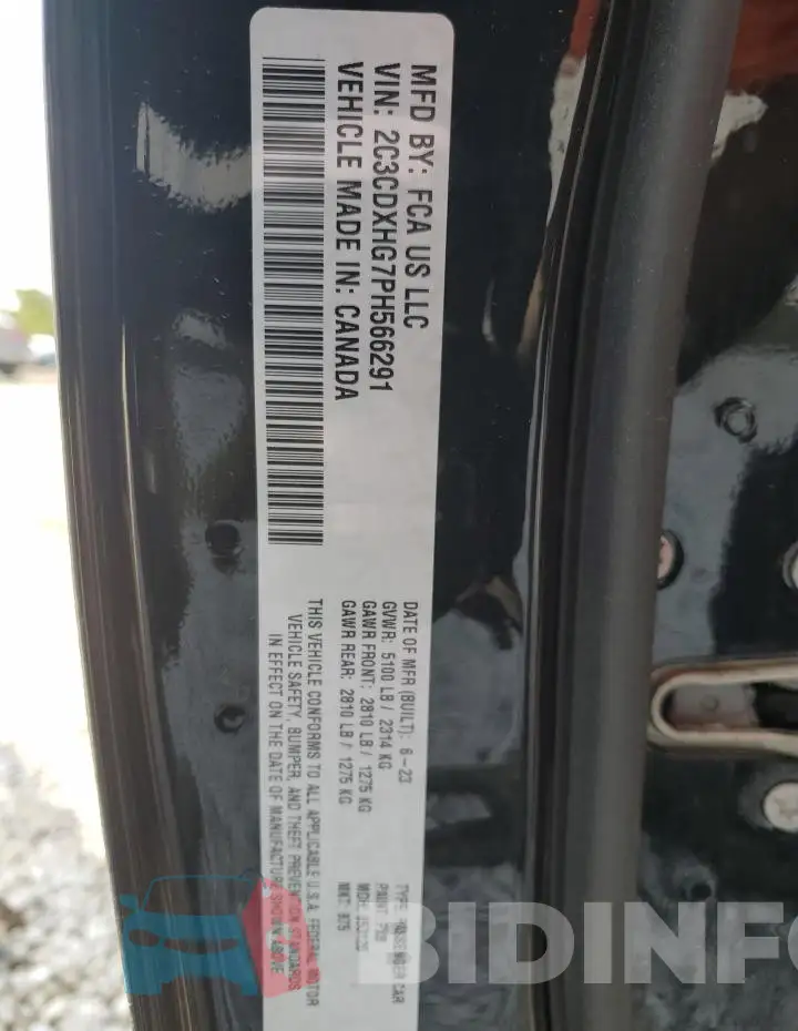 2C3CDXHG7PH566291 Photo# 13